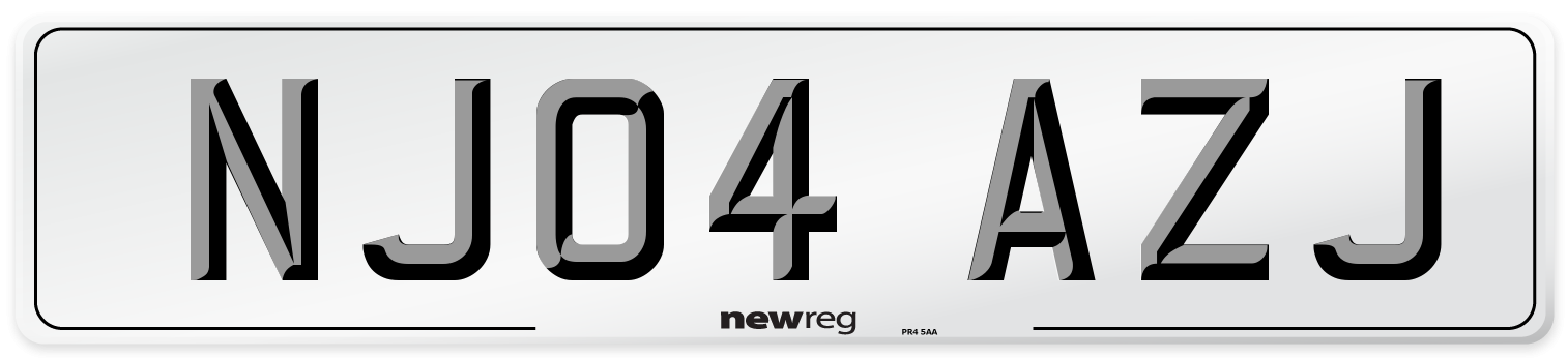 NJ04 AZJ Number Plate from New Reg